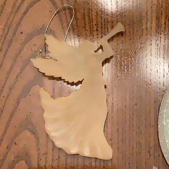 Christmas ornaments angel 😇 set of two white sparkles gold see-through p - Picture 5 of 6